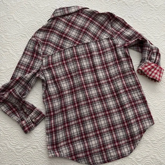AEROPOSTALE Womenโs Long Sleeve Plaid Lined Button Down Shirt S/P - Picture 4 of 14